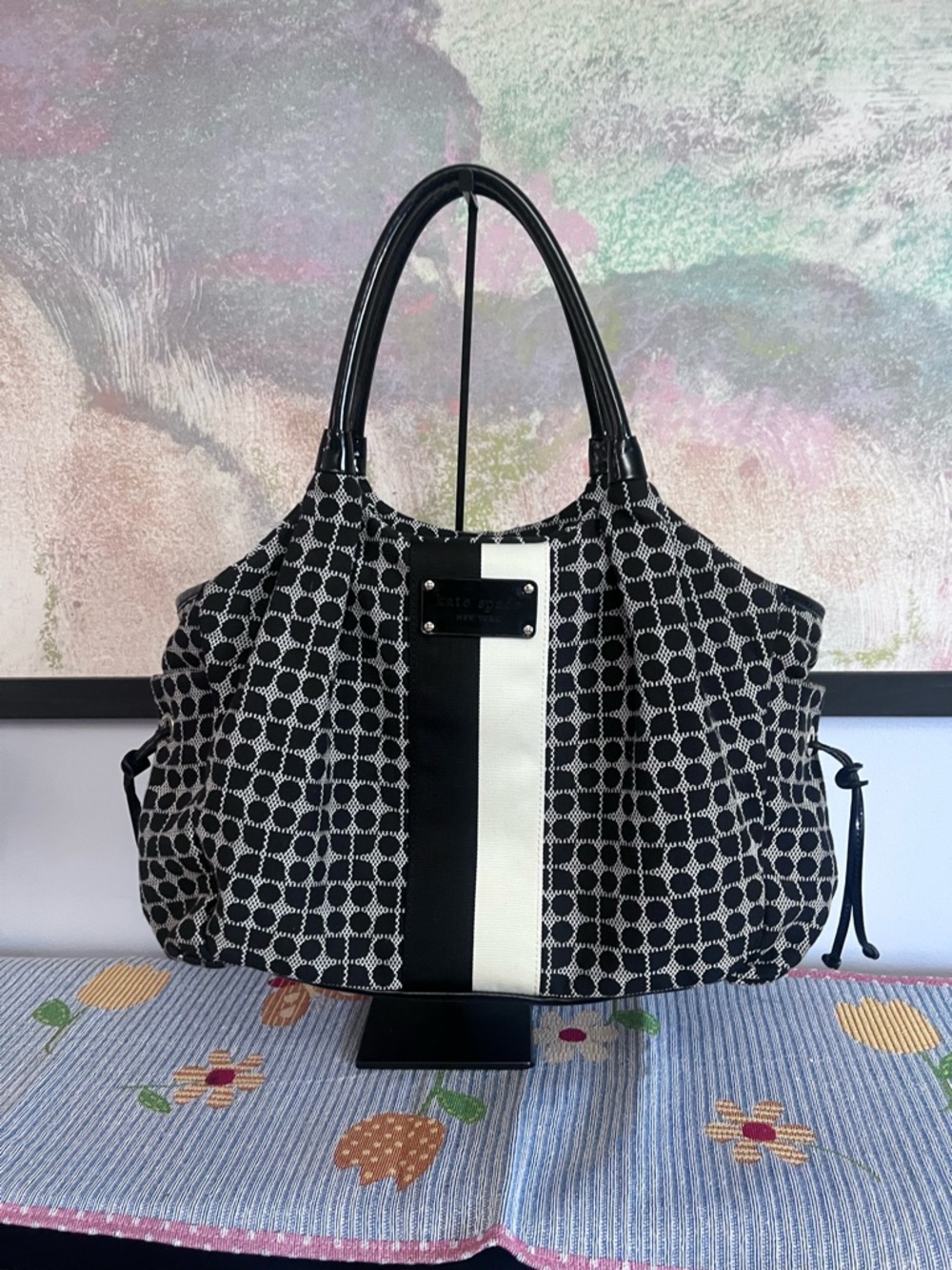 KATE SPADE CLASSIC NOEL STEVIE BLACK SHOULDER BAG